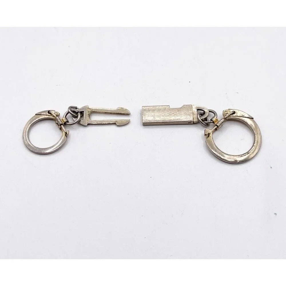 Vintage MCM Detachable Keychain Quick Release Valet Double Ring Key Holder